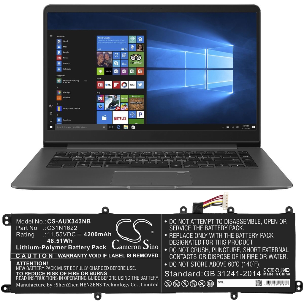 Laptop Akkus Asus Zenbook UX3430UA