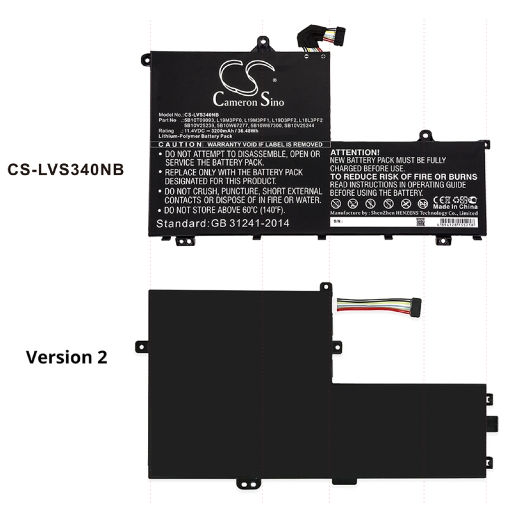 Laptop Akkus Lenovo CS-LVS340NB